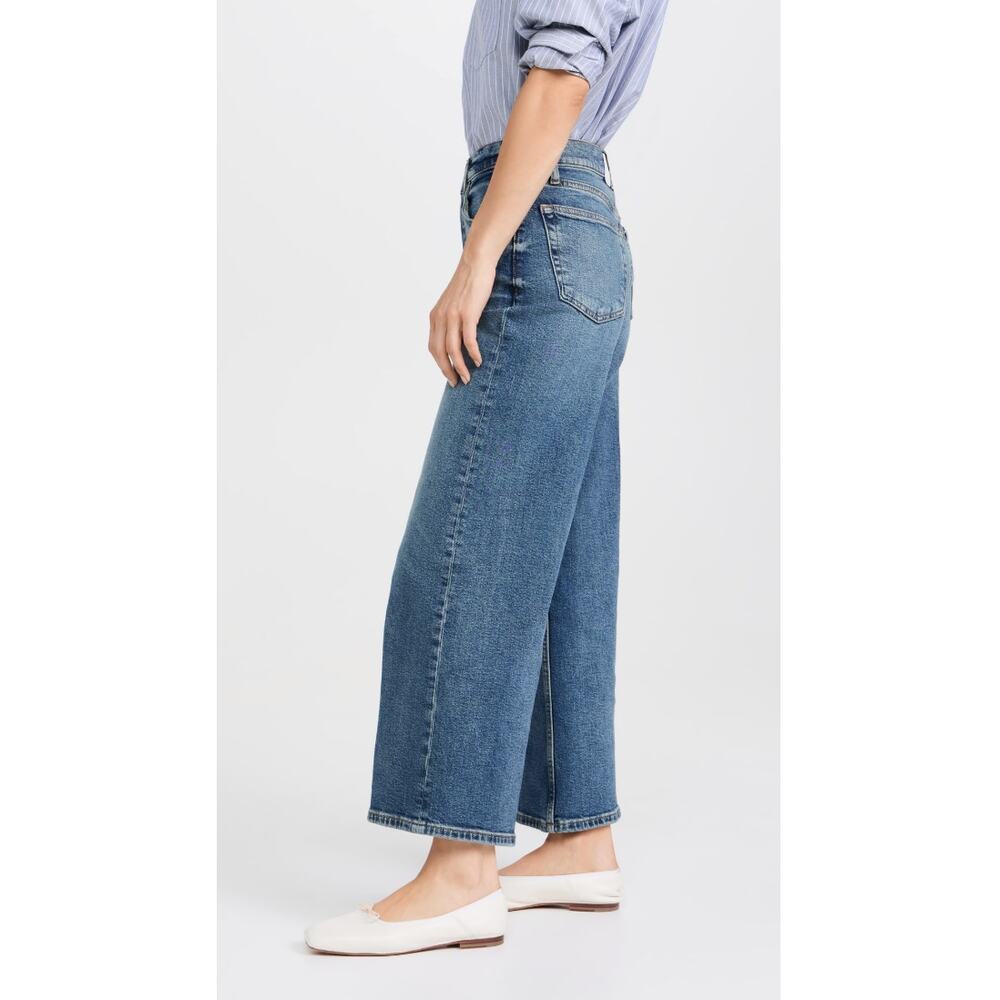 RE/DONE NWT High Rise Wide Leg Crop Denim Jeans in Crafted Indigo // 24 - Picture 14 of 15